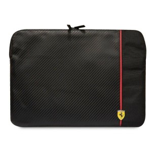 Ferrari Notebook / Laptop Tablet 14" Tasche Hülle Carbon & Smooth Schwarz