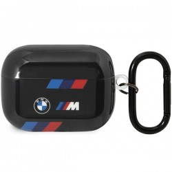 BMW AirPods Pro 2 Case Cover M Tricolor Stripes Black