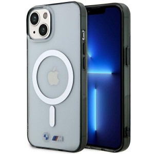 BMW iPhone 14 Plus Hülle Case Cover Silver Ring MagSafe Transparent