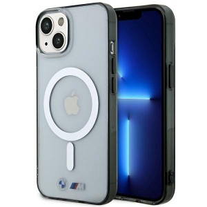 BMW iPhone 14 Hülle Case Cover Silver Ring MagSafe Transparent