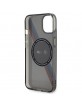 BMW iPhone 14 Case Cover MagSafe Tricolor Stripes Grey