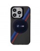 BMW iPhone 14 Pro Max Case Cover MagSafe Tricolor Stripes Grey