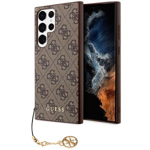 Guess Samsung S23 Ultra Case Cover 4G Charms Brown