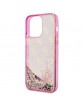 Guess iPhone 14 Pro Case Cover Liquid Glitter Transculent 4G Pink