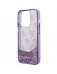 Guess iPhone 14 Pro Case Cover Liquid Glitter Transculent 4G Purple