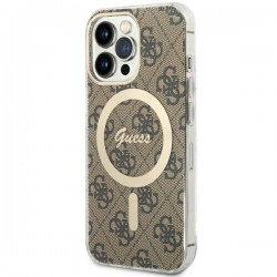 Guess iPhone 13 Pro Case Cover MagSafe 4G Brown