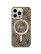 Guess iPhone 13 Pro Case Cover MagSafe 4G Brown