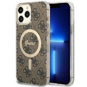 Guess iPhone 13 Pro Max Case Cover MagSafe 4G Brown