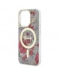Guess iPhone 14 Pro Case Cover MagSafe Flower Green