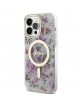 Guess iPhone 14 Pro Case Cover MagSafe Flower Transparent