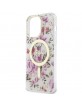 Guess iPhone 14 Pro Case Cover MagSafe Flower Transparent