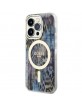 Guess iPhone 14 Pro Case Cover MagSafe Leopard Blue