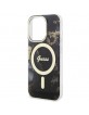 Guess iPhone 14 Pro Case Cover MagSafe Golden Marble Black
