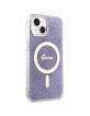 Guess iPhone 14 Plus / 15 Plus Hülle Case Cover MagSafe 4G Lila Violett