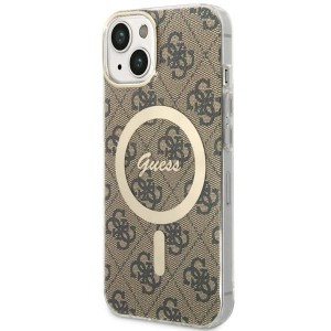 Guess iPhone 14 Plus Hülle Case Cover MagSafe 4G Braun