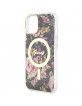 Guess iPhone 14 Plus / 15 Plus Hülle Case Cover MagSafe Flower Schwarz