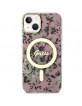 Guess iPhone 14 Plus / 15 Plus Hülle Case Cover MagSafe Flower Rosa Pink