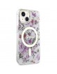 Guess iPhone 14 Plus / 15 Plus Case Cover MagSafe Flower Transparent