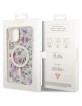 Guess iPhone 14 Plus / 15 Plus Case Cover MagSafe Flower Transparent