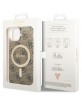 Guess iPhone 14 Hülle Case Cover MagSafe 4G Braun