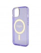 Guess iPhone 14 Hülle Case Cover MagSafe Glitter Lila Violett