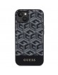 Guess iPhone 14 / 15 / 13 Case Cover MagSafe G Cube Stripes Black