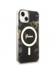 Guess iPhone 14 Hülle Case Cover MagSafe Golden Marmor Schwarz