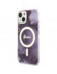 Guess iPhone 14 Hülle Case Cover MagSafe Golden Marmor Lila Violett