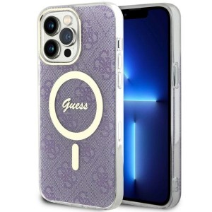 Guess iPhone 14 Pro Max Hülle Case Cover MagSafe 4G Lila Violett