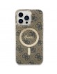 Guess iPhone 14 Pro Max Case Cover MagSafe 4G Brown
