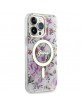 Guess iPhone 14 Pro Max Case Cover MagSafe Flower Transparent