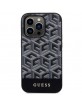 Guess iPhone 14 Pro Max Hülle Case Cover MagSafe G Cube Stripes Schwarz