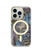 Guess iPhone 14 Pro Max Case Cover MagSafe Leopard Blue
