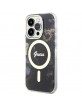 Guess iPhone 14 Pro Max Case Cover MagSafe Golden Marble Black
