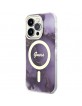 Guess iPhone 14 Pro Max Case Cover MagSafe Golden Marble Purple
