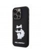 Karl Lagerfeld iPhone 14 Pro Case Silicone Rubber Choupette 3D Black