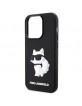 Karl Lagerfeld iPhone 14 Pro Case Silicone Rubber Choupette 3D Black