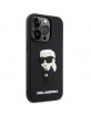 Karl Lagerfeld iPhone 14 Pro Hülle Case Silikon Rubber Ikonik 3D Schwarz