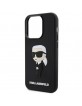 Karl Lagerfeld iPhone 14 Pro Case Silicone Rubber Ikonik 3D Black