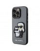 Karl Lagerfeld iPhone 14 Pro Hülle Case Saffiano Karl Choupette Silber