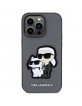 Karl Lagerfeld iPhone 14 Pro Case Saffiano Karl Choupette Silver