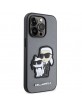 Karl Lagerfeld iPhone 14 Pro Hülle Case Saffiano Karl Choupette Silber