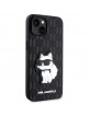 Karl Lagerfeld iPhone 14 Plus Case Saffiano Choupette Black