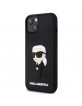 Karl Lagerfeld iPhone 14 / 15 / 13 Case Silicone Rubber Ikonik 3D Black