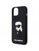 Karl Lagerfeld iPhone 14 / 15 / 13 Case Silicone Rubber Ikonik 3D Black