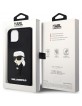 Karl Lagerfeld iPhone 14 / 15 / 13 Hülle Case Silikon Rubber Ikonik 3D Schwarz