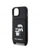 Karl Lagerfeld iPhone 14 Case Crossbody Karl Choupette Strap Card Slot Black