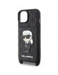 Karl Lagerfeld iPhone 14 / 15 / 13 Case Crossbody Ikonik Strap Card Slot Black