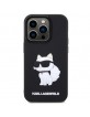 Karl Lagerfeld iPhone 14 Pro Max Hülle Case Silikon Rubber Choupette 3D Schwarz