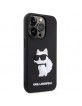 Karl Lagerfeld iPhone 14 Pro Max Case Silicone Rubber Choupette 3D Black